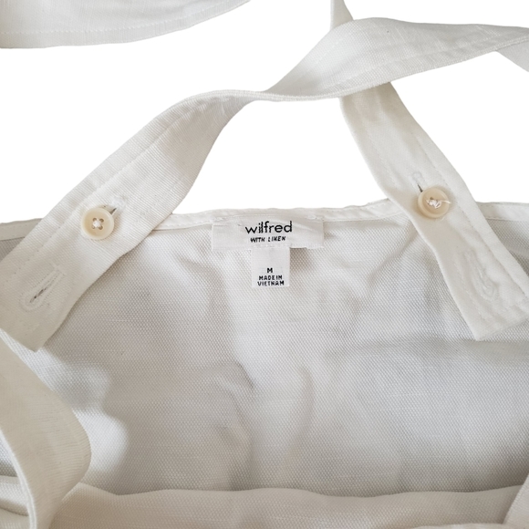 Wilfred Cream Linen Blend Sleeveless Loose Fit Waist Ties Top Sz M - Picture 6 of 9